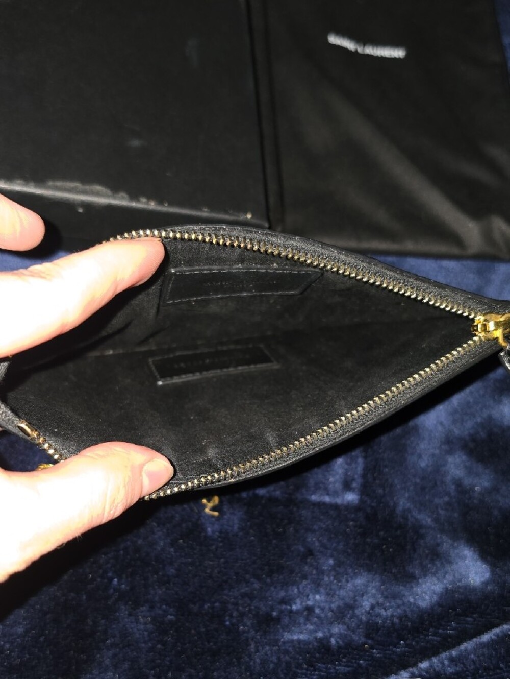 Saint Laurent Black Snake-Embossed Leather Chain Pouch with Gold Hardware - Picture 10 of 10